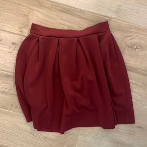 Red maroon skirt with zipper